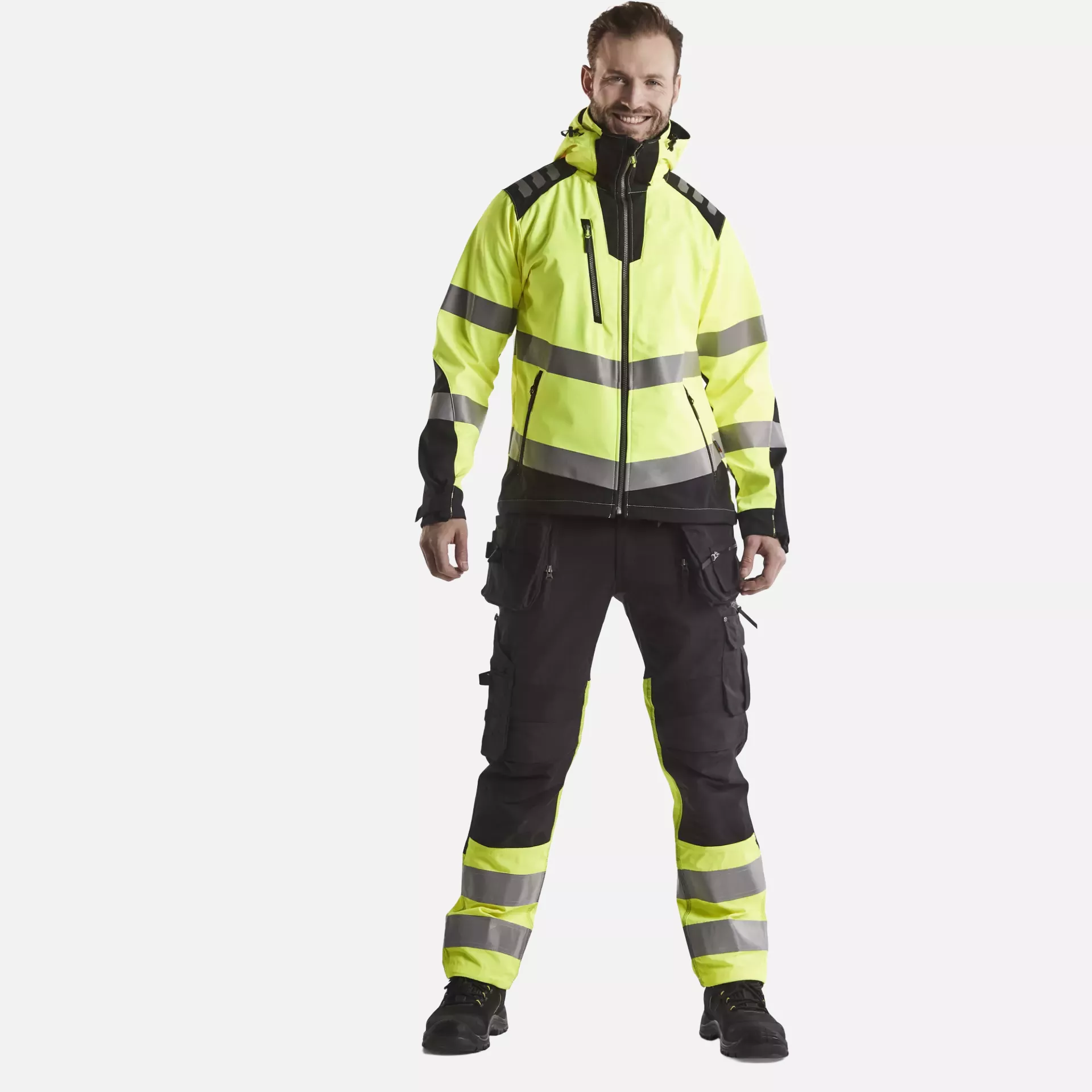 Blaklader 449125133399, High Vis Softshell Jacket, Yellow/Black, image 6
