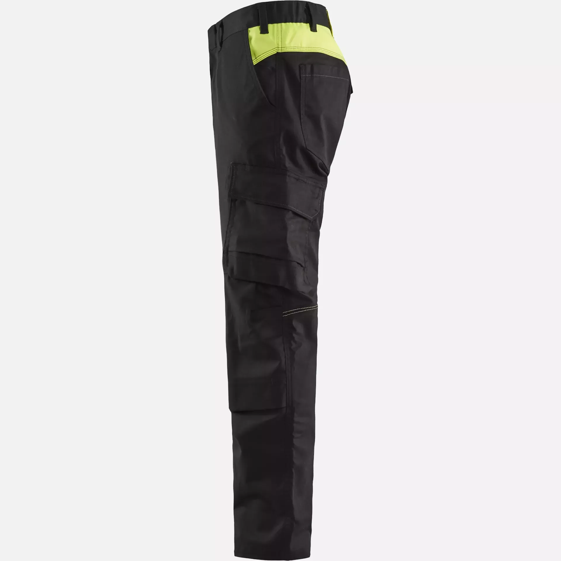 Blaklader 144818329933, Industrie Stretch Arbeitshose mit Kniepolstertaschen, Schwarz/Gelb, image 3