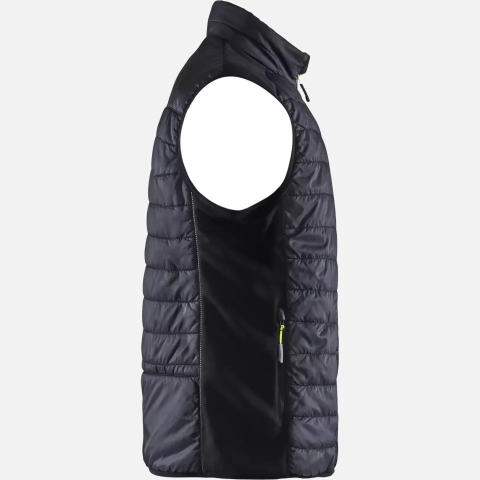 Blaklader 386320309933, Lined Vest, Black/Yellow, image 2, gallery thumbnail