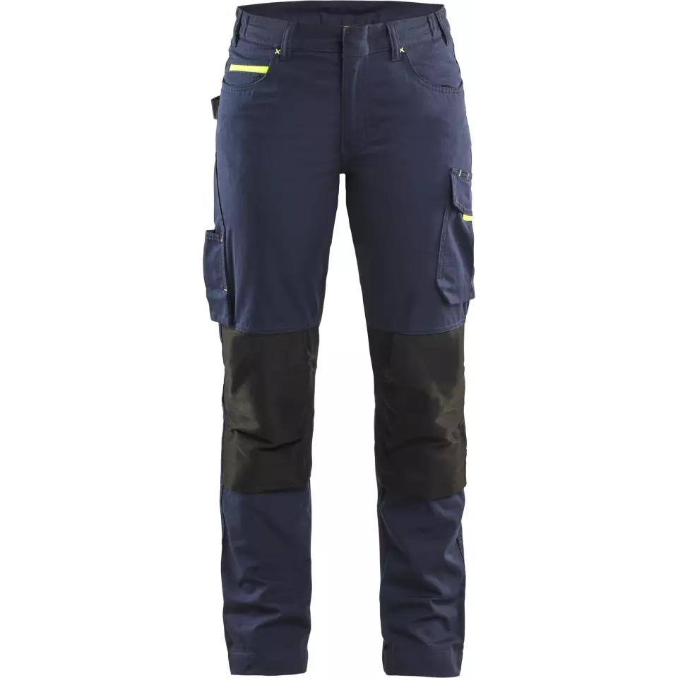 Blaklader 719513308633, Damen Stretch Arbeitshose, Dunkel Marineblau/Gelb