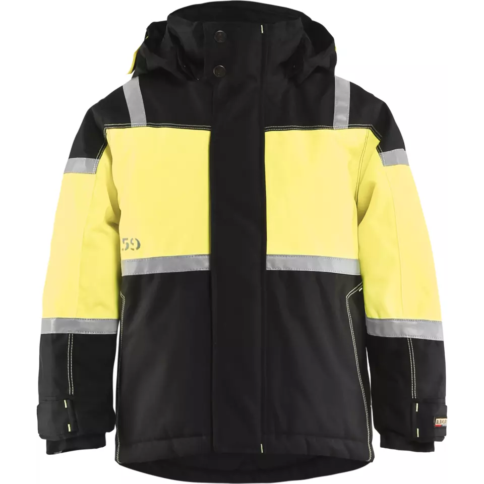 Blåkläder 485819779933, Children's Winter Jacket, Black/Yellow, image 1, gallery thumbnail
