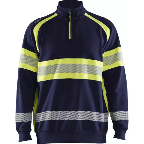 Blaklader High Vis Sweatshirt, Navy/ Yellow