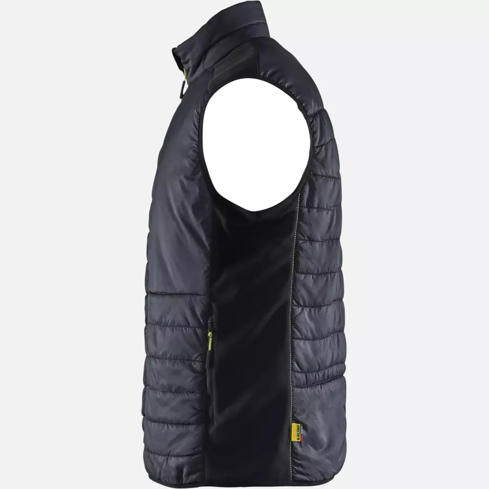 Blaklader 386320309933, Lined Vest, Black/Yellow, image 3, gallery thumbnail