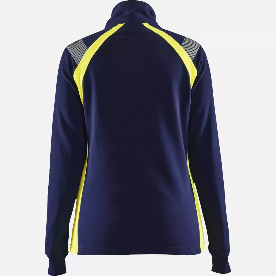 Blaklader 340311588933, Women's Half-Zip Sweatshirt, Navy/ Yellow, image 4, gallery thumbnail