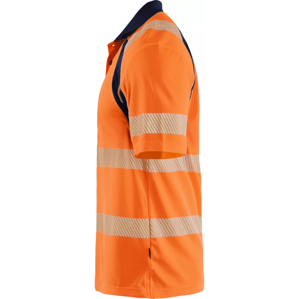 Blåkläder 359510135389, High Vis UV Protection Polo Shirt, Orange/Navy, image 3, gallery thumbnail