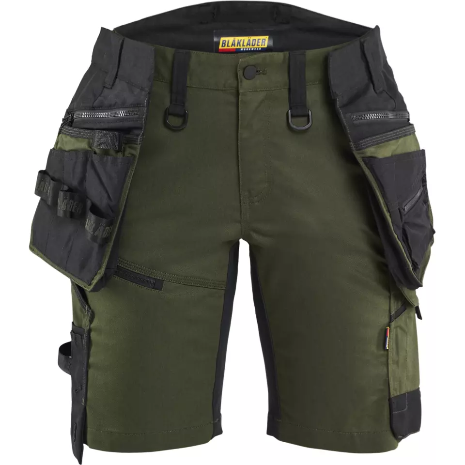 Blaklader 717511494298, STRIKER Ladies Stretch Craftsman Shorts, Forest Green/Black