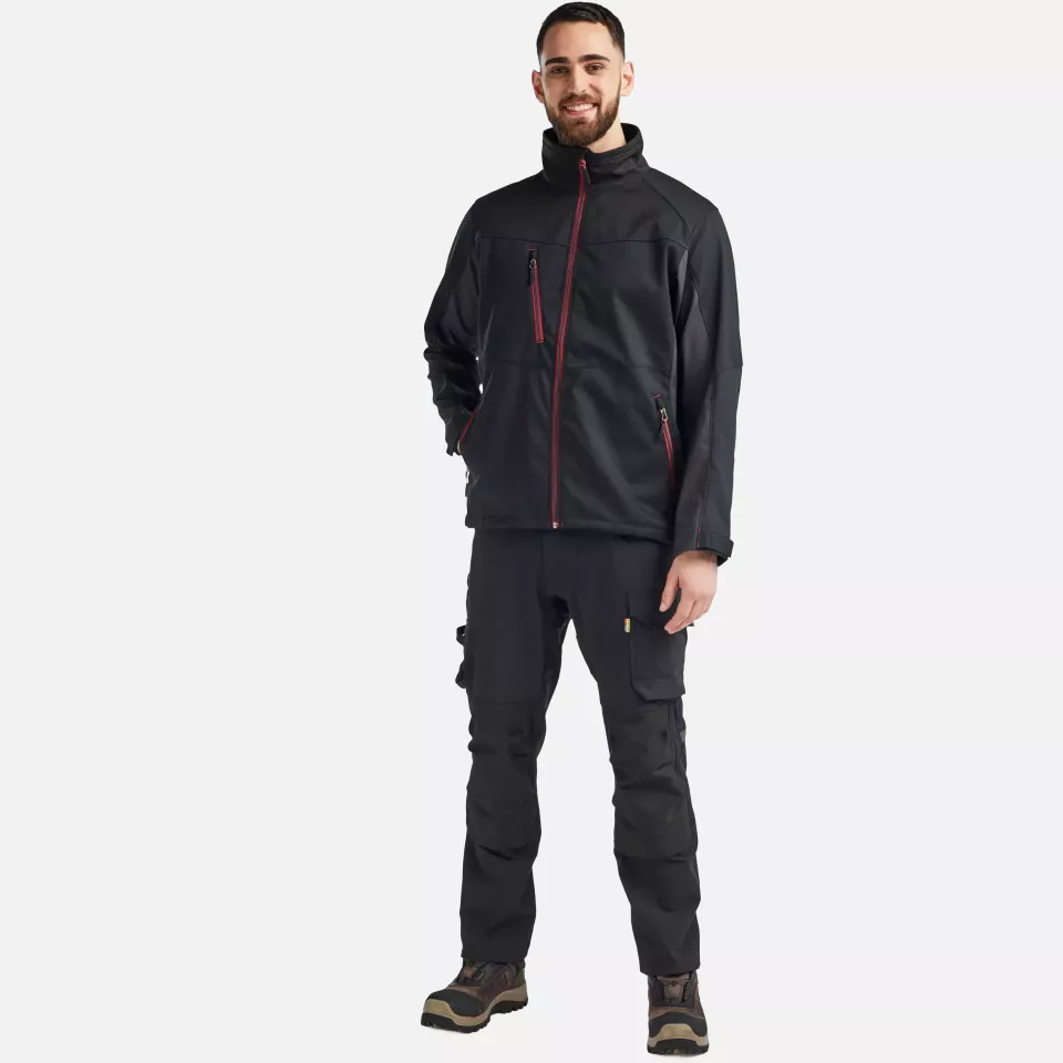 Blaklader 495025169956, Softshell Jacket, Black/Red, image 5, gallery thumbnail