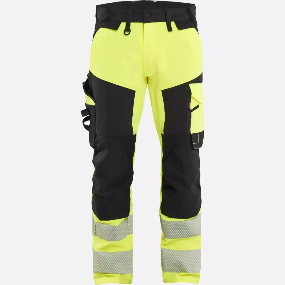 Blaklader 112416483399, Hi-Vis Work Trousers 4-Way Stretch, Hi-Vis Yellow/Black, image 1, gallery thumbnail
