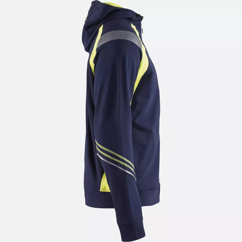 Blaklader 343311588933, Zip Sweatshirt, Navy/ Yellow, image 2, gallery thumbnail