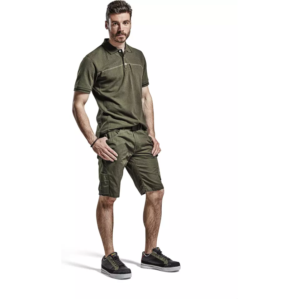 Blåkläder 338910504599, Polo Shirt, Dark Olive Green/Black, image 5, gallery thumbnail
