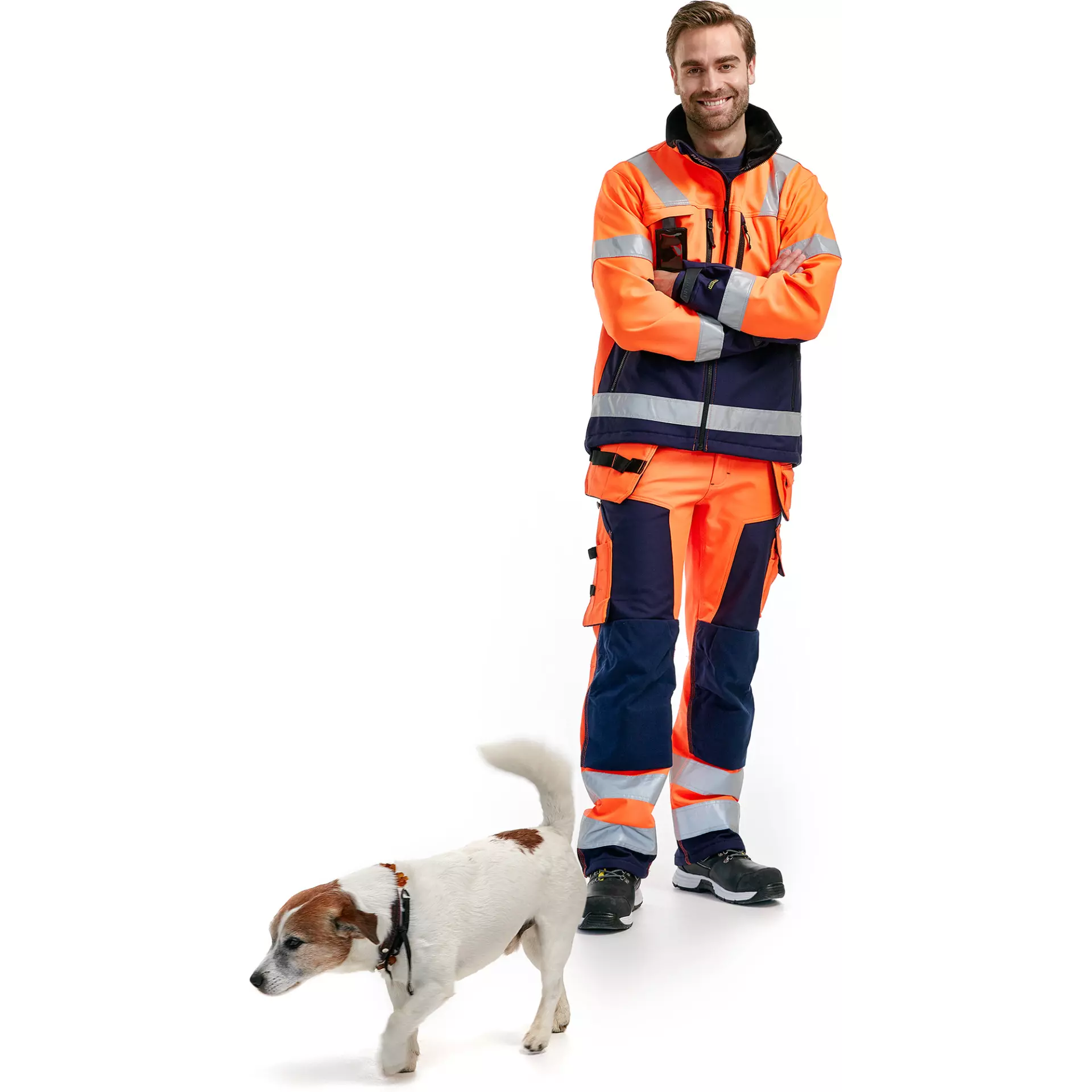 Blåkläder 156725175389, High Vis Softshell Arbeitshose, Orange/Marineblau, image 5