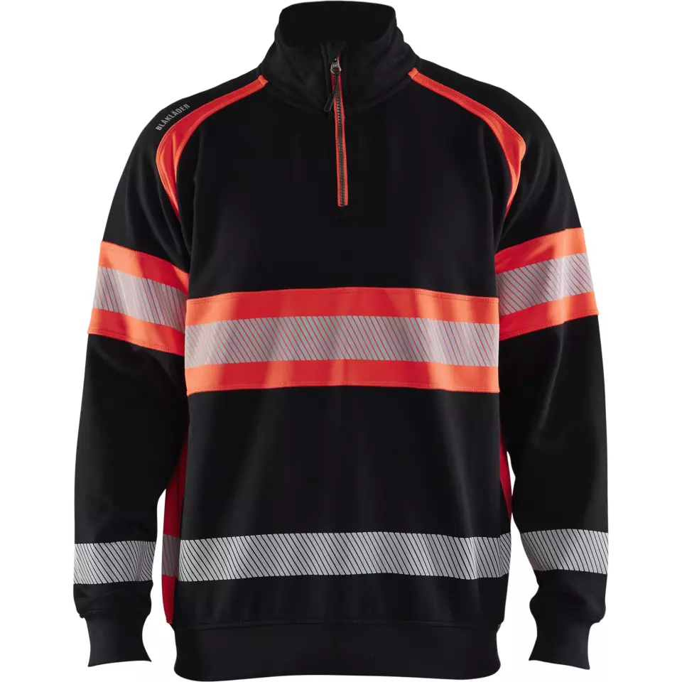 Blaklader 355311589955, High Vis Sweatshirt, Black/High Vis Red