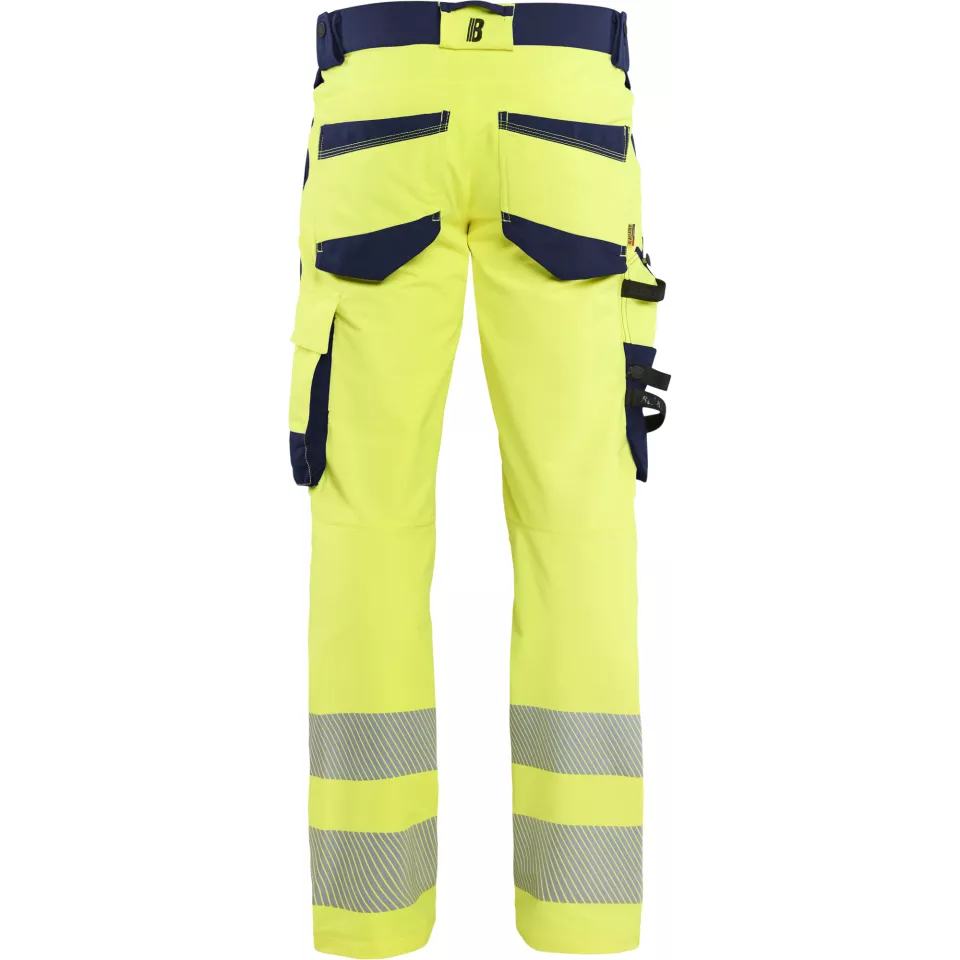 Blaklader 112416483389, Hi-Vis Work Trousers 4-Way Stretch, Hi-Vis Yellow/Navy Blue, image 4, gallery thumbnail