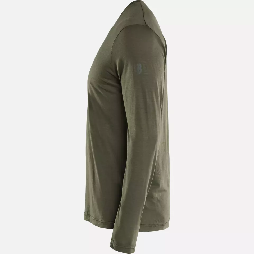 Blaklader 353817434209, Merino Wool Long Sleeve Shirt, Forest Green, image 3, gallery thumbnail