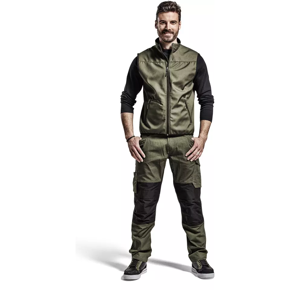 Blaklader 385025164599, Softshell Vest, Dark Olive Green/Black, image 3, gallery thumbnail