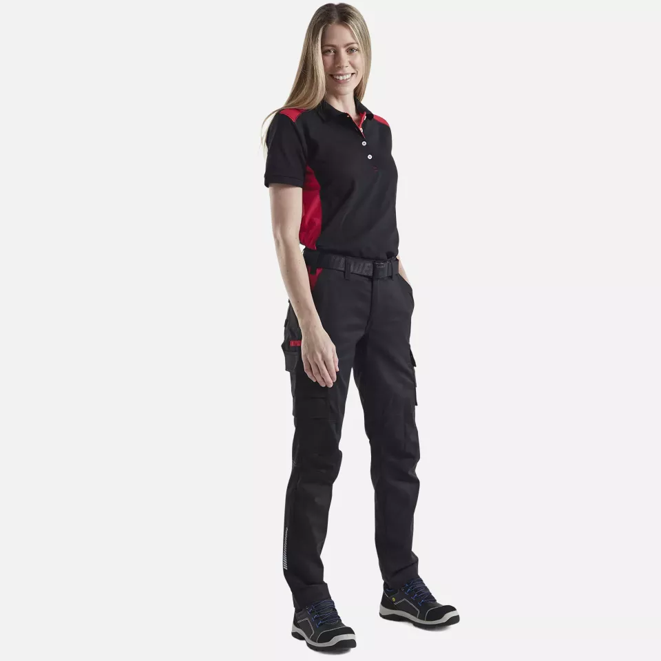 Blaklader 714418329956, Ladies Stretch Industry Work Trousers, Black/Red, image 5, gallery thumbnail
