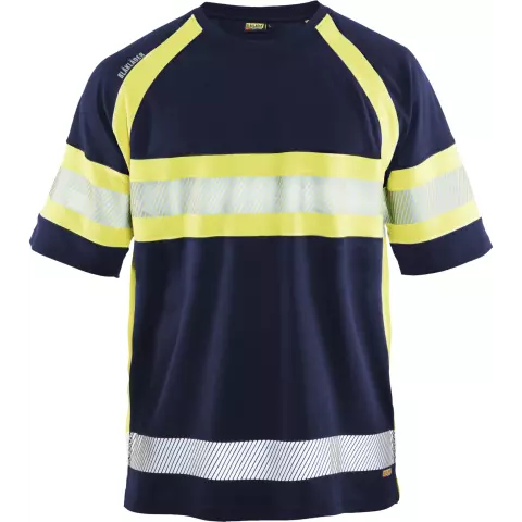 Blaklader High Vis UV Protection T-Shirt, Navy Blue/ Yellow