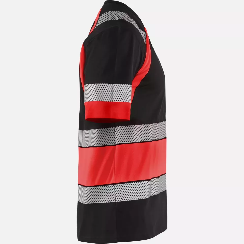 Blaklader 342110309955, High Vis T-Shirt, Schwarz/High Vis Rot, image 2, gallery thumbnail