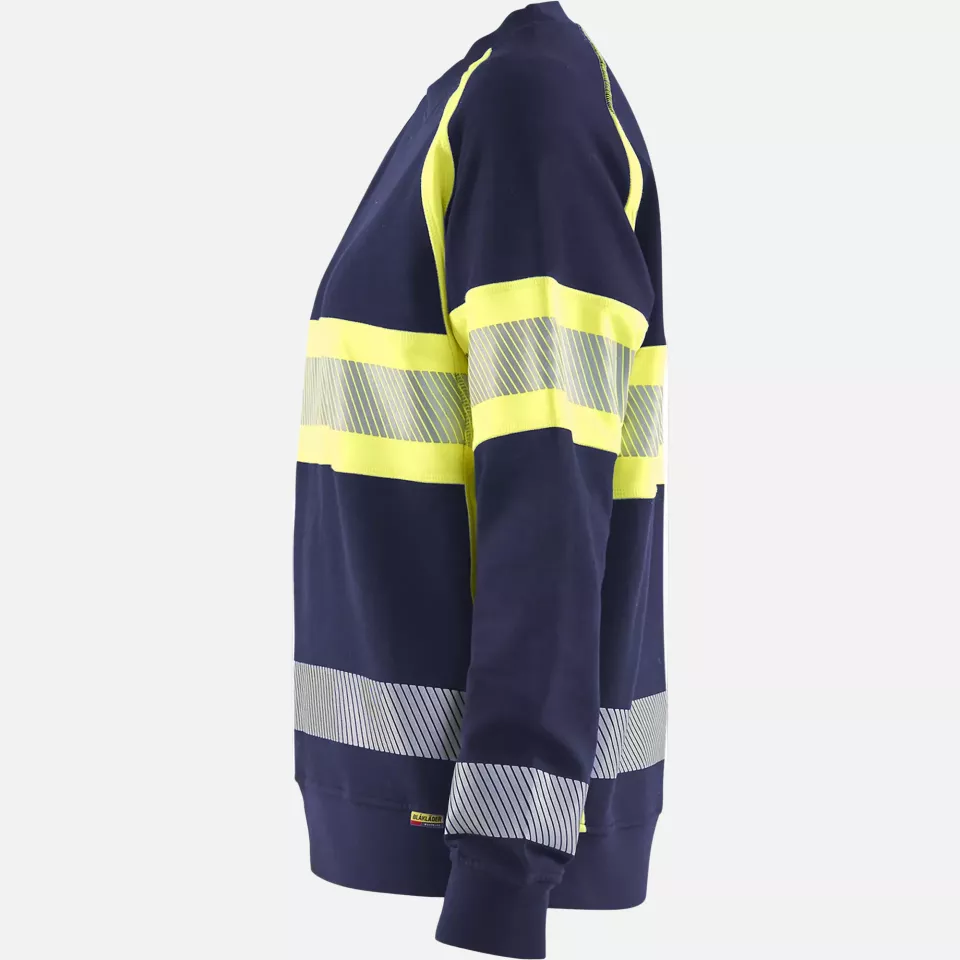 Blaklader 340911588933, High Vis Ladies Sweatshirt, Navy Blue/ Yellow, image 3, gallery thumbnail