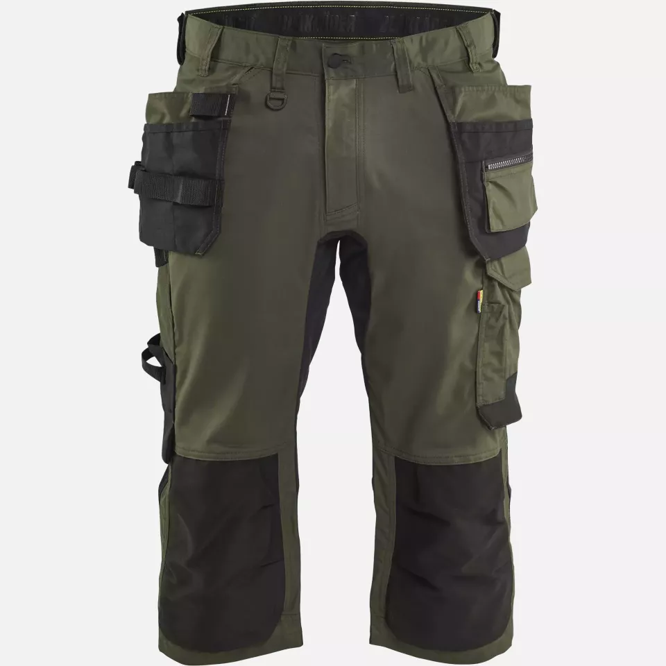 Blaklader 175418324298, Stretch Craftsman Pirate Shorts, Forest Green/Black, image 1, gallery thumbnail