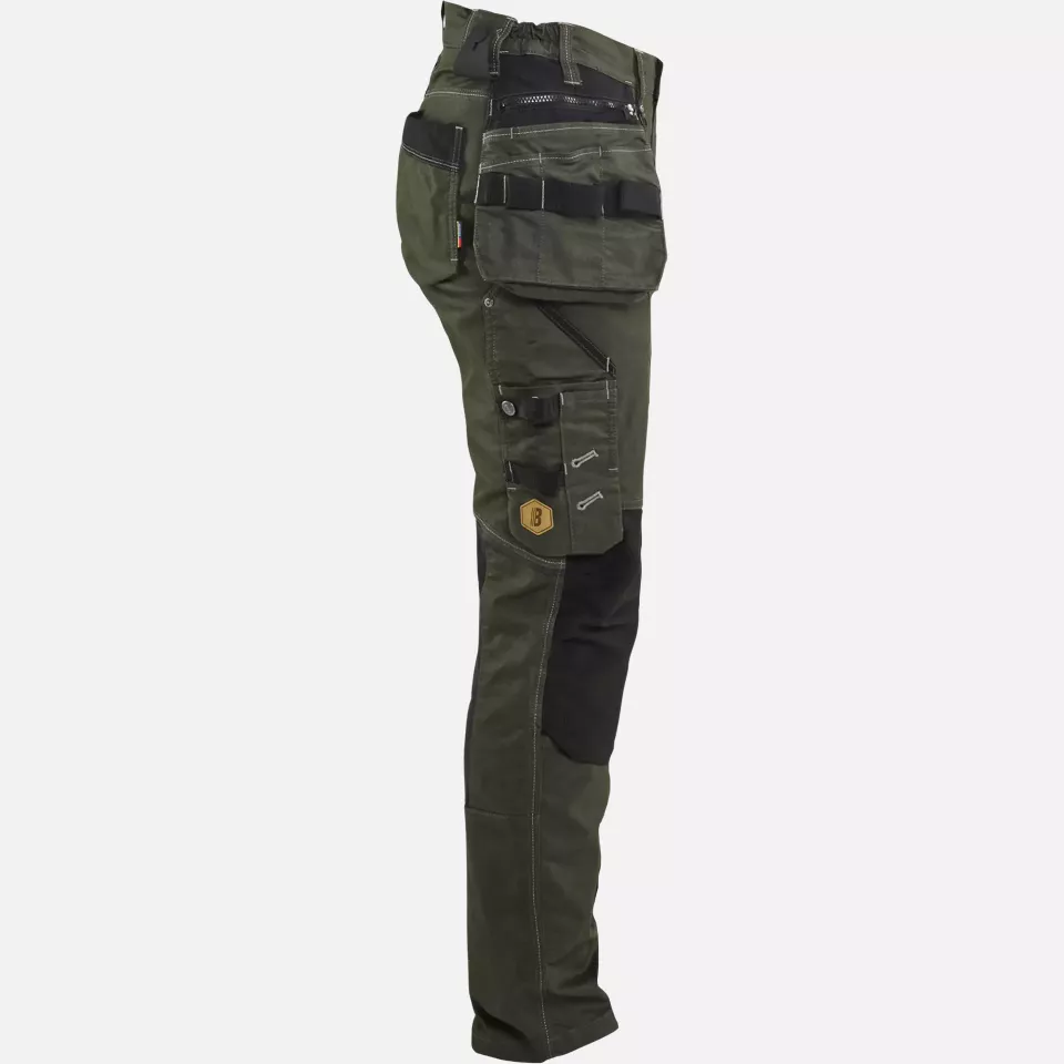 Blaklader 799011414298, X1900 Ladies Stretch Craftsman Work Trousers, Forest Green/Black, image 2, gallery thumbnail