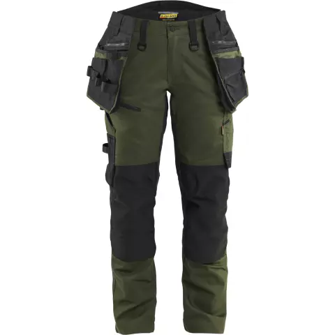 Blaklader STRIKER Ladies Stretch Craftsman Work Trousers, Forest Green/Black