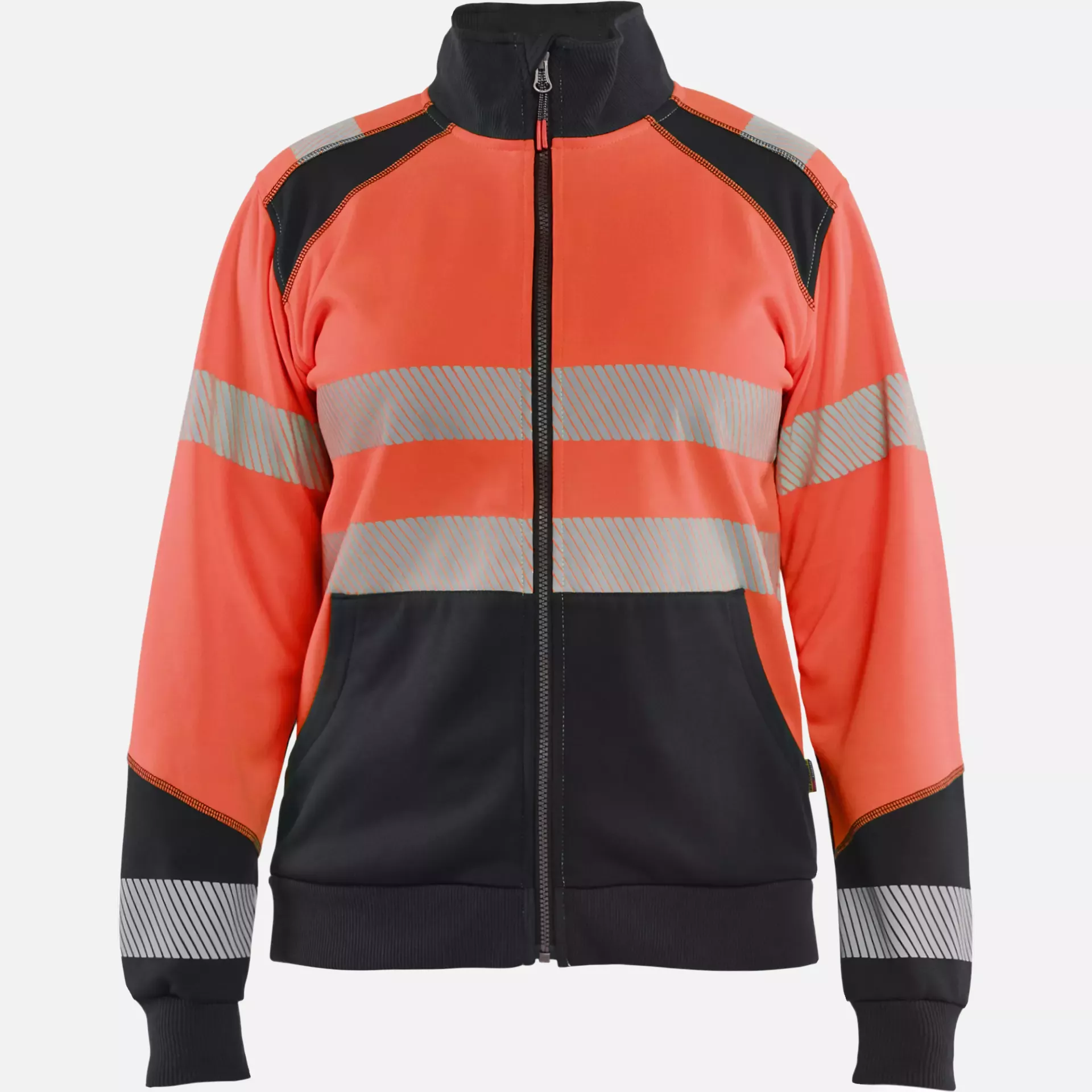 Blaklader 350825285599, High Vis Ladies Zip Sweatshirt, Red/Black, image 1