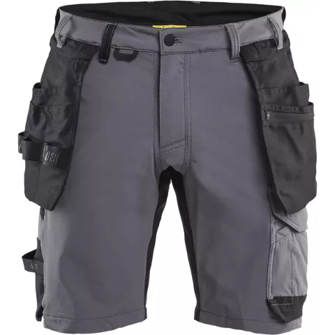 Blaklader 4-Way Stretch Craftsman Shorts, Medium Grey/Black