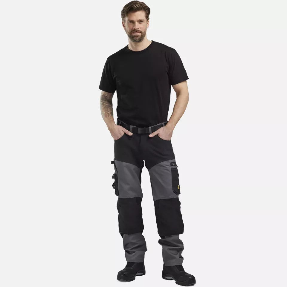 Blaklader 179918609699, Stretch Craftsman Work Trousers, Medium Grey/Black, image 5, gallery thumbnail