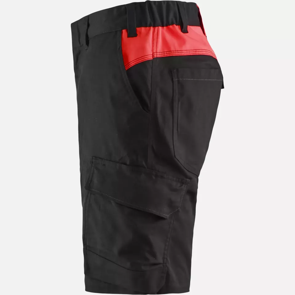 Blaklader 144618329956, Industry Stretch Shorts, Black/Red, image 3, gallery thumbnail