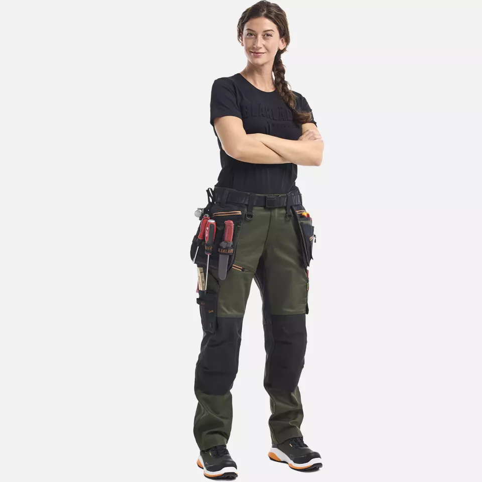 Blaklader 717011494240, STRIKER Damen Stretch Handwerker Arbeitshose, Waldgrün/Rost, image 6, gallery thumbnail