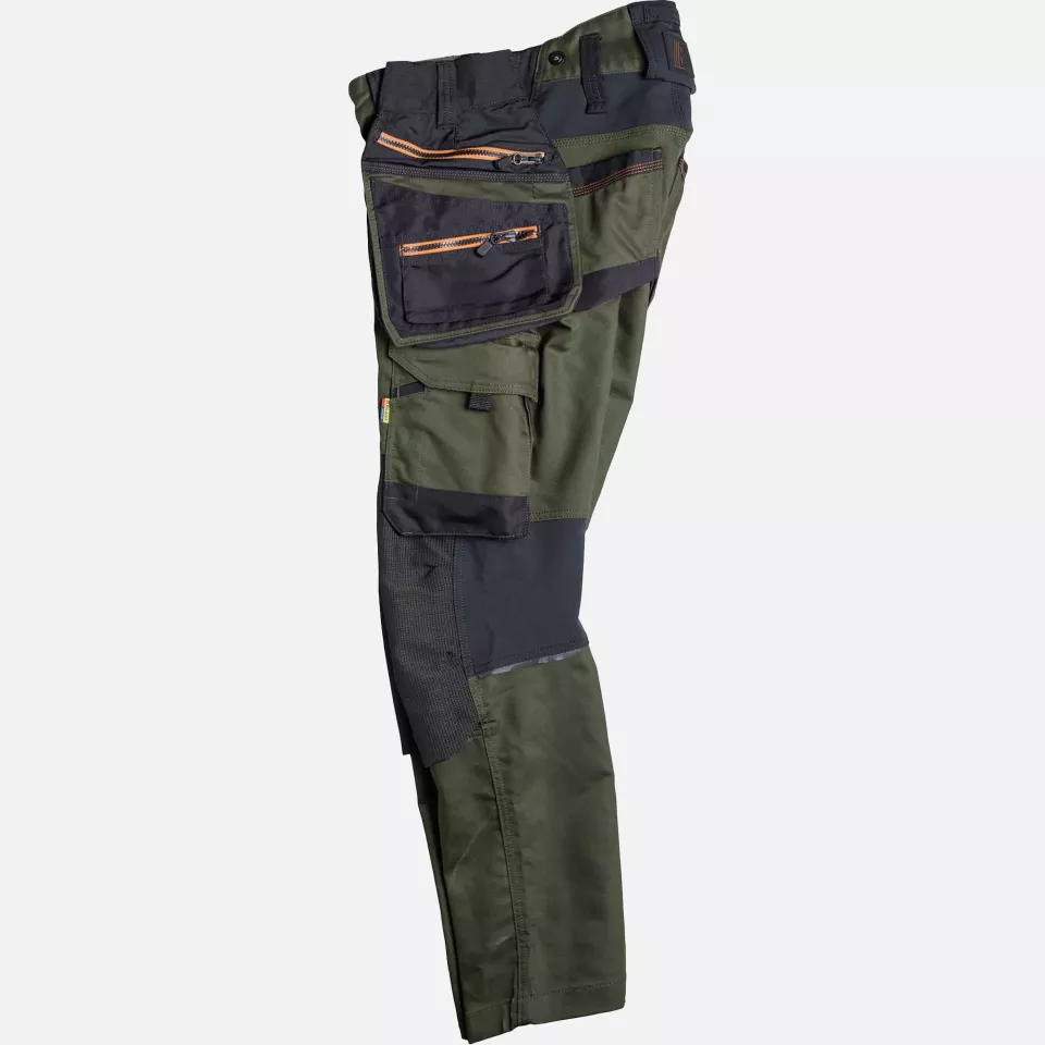 Blaklader 197011494240, STRIKER Stretch Craftsman Work Trousers, Forest Green/Rust, image 9, gallery thumbnail