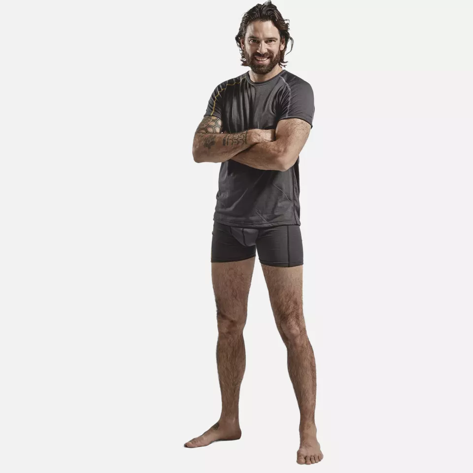 Blaklader 479817349835, XLIGHT Merino Wool Base Layer T-Shirt, Dark Grey/Yellow, image 5, gallery thumbnail