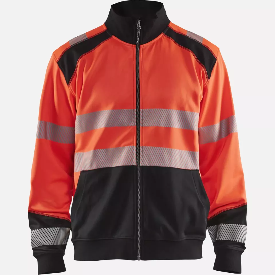 Blaklader 355825285599, High Vis Zip Sweatshirt, Red/Black, image 1, gallery thumbnail