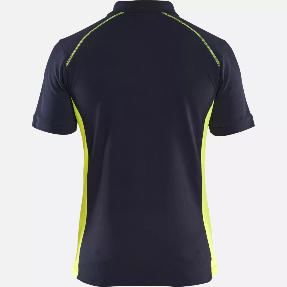 Blaklader 332410508633, Polo Shirt, Dark Navy/Yellow, image 4, gallery thumbnail