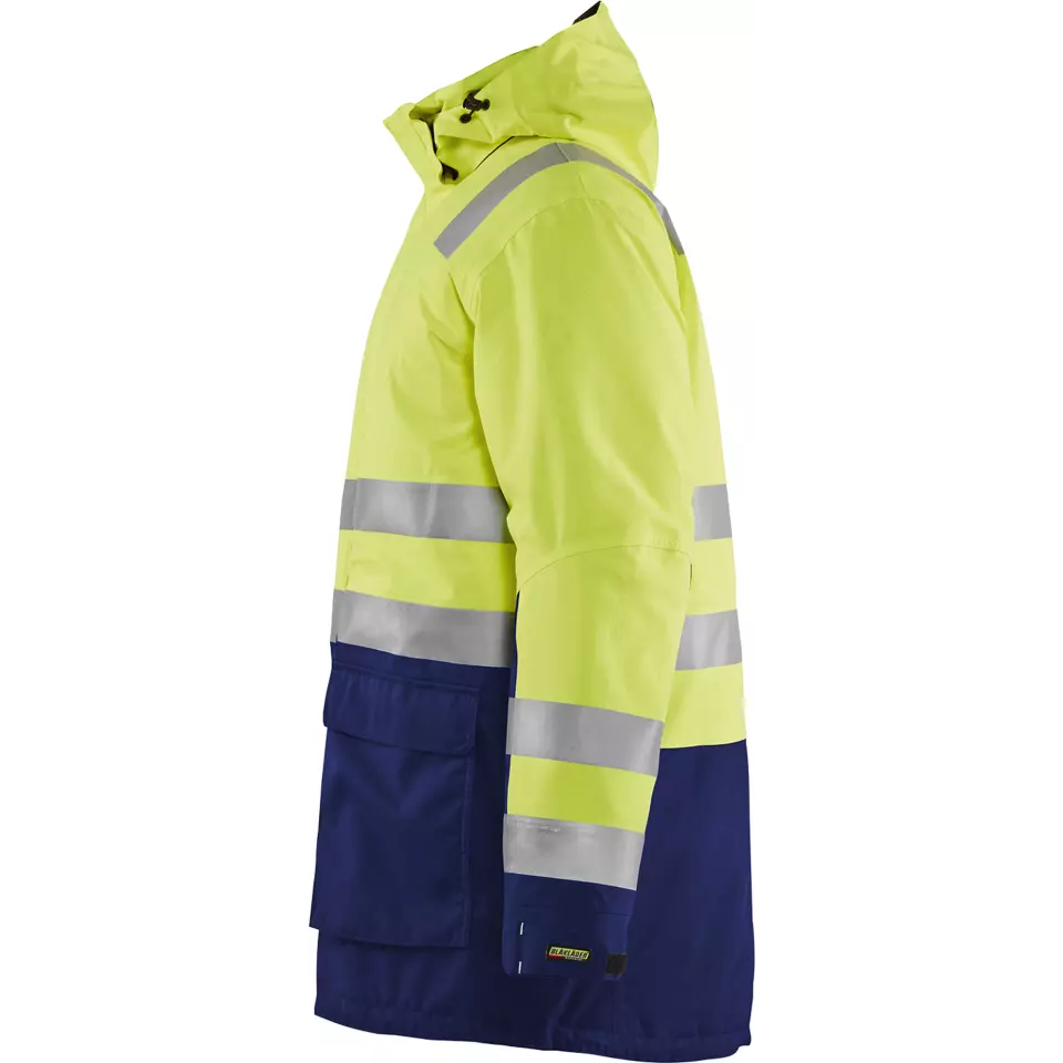 Blaklader 449519873389, High Vis Winter Parka, Yellow/Navy Blue, image 3, gallery thumbnail