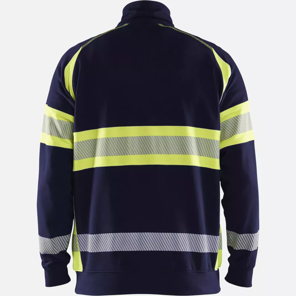 Blaklader 355311588933, High Vis Sweatshirt, Navy/ Yellow, image 4, gallery thumbnail