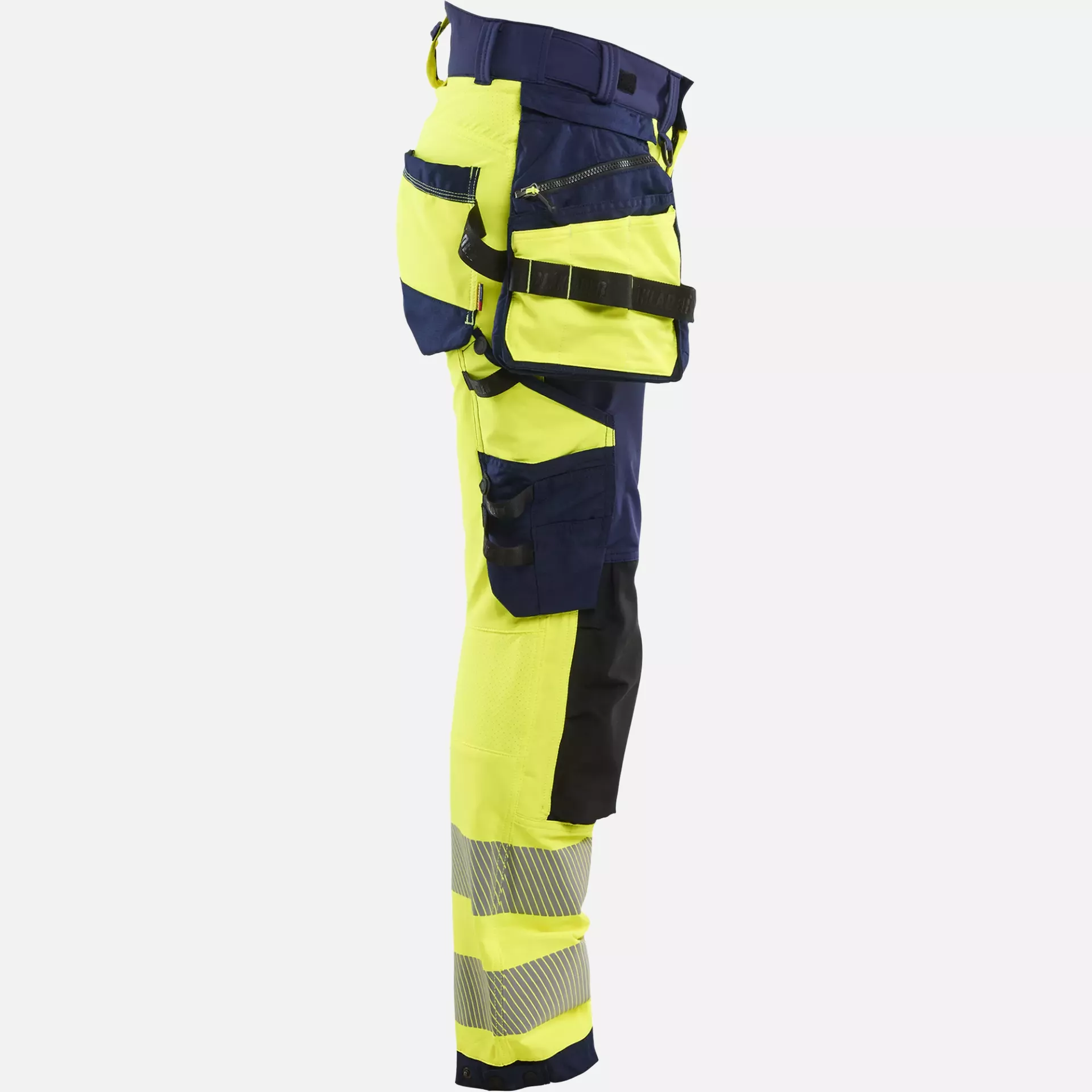 Blaklader 702216483389, High Vis Ladies 4-Way Stretch Trousers, Yellow/Navy Blue, image 2