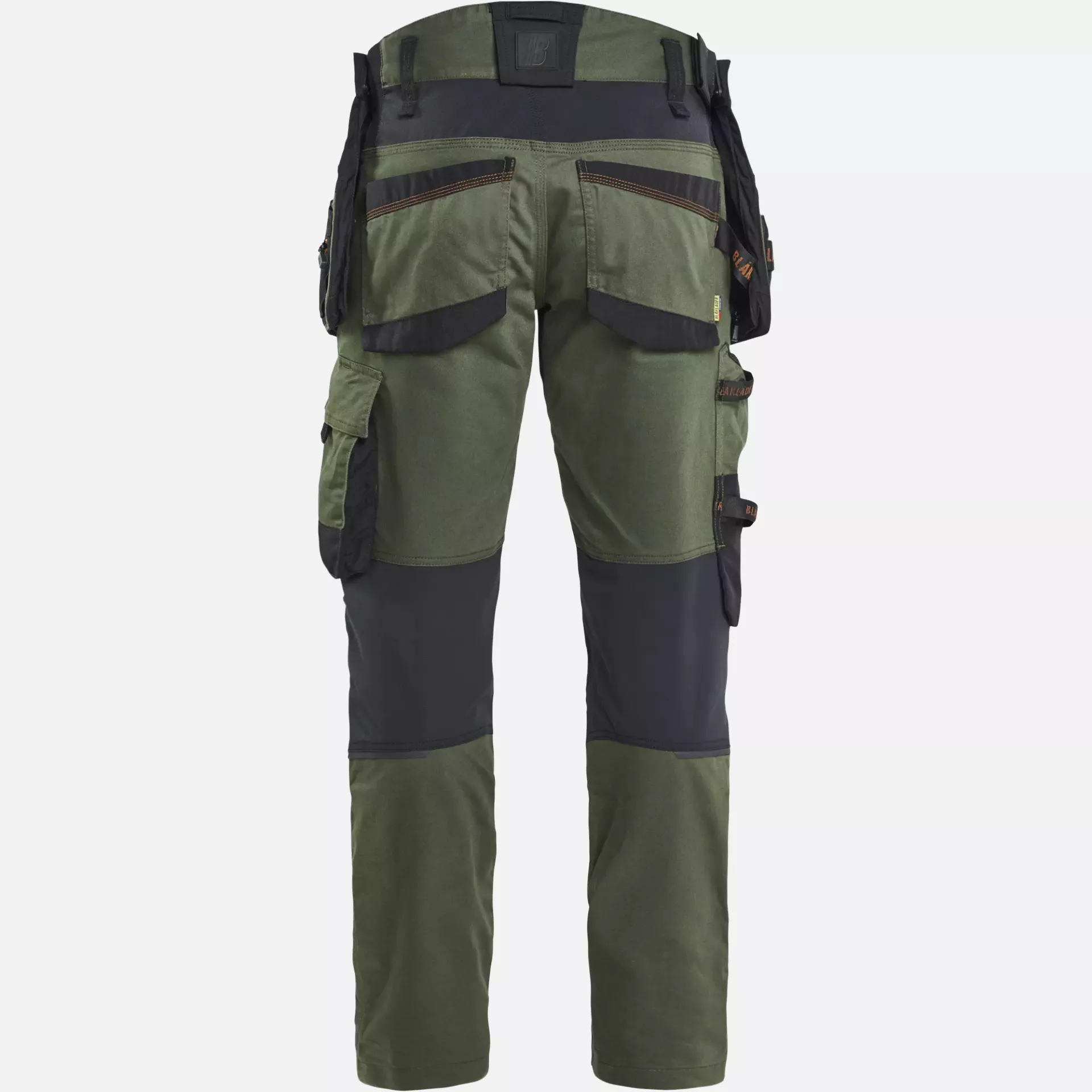 Blaklader 197011494240, STRIKER Stretch Craftsman Work Trousers, Forest Green/Rust, image 4