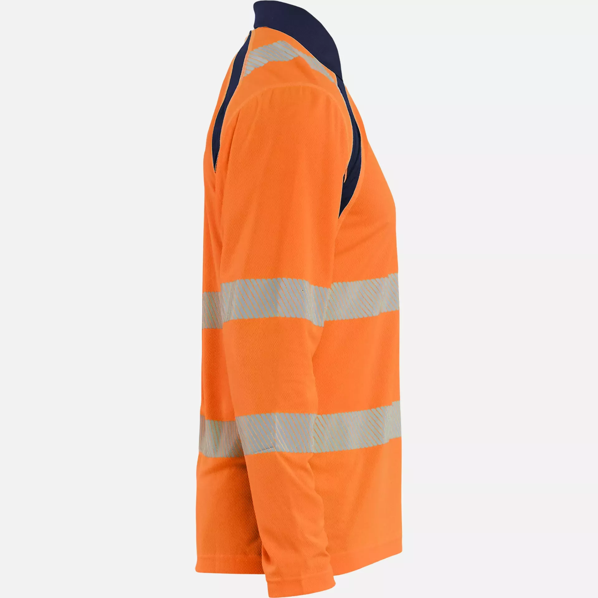 Blaklader 359810135389, High Vis UV Protection Long Sleeve Polo Shirt, Orange/Navy Blue, image 2