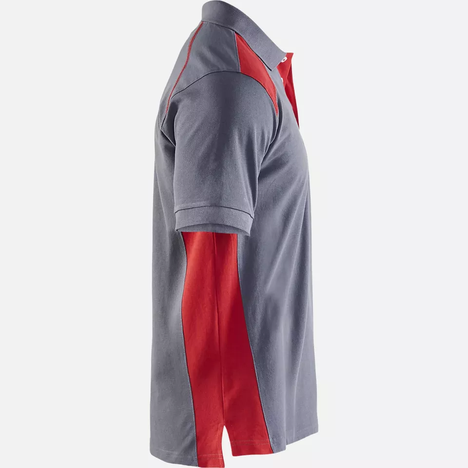 Blaklader 332410509456, Polo Shirt, Grey/Red, image 2, gallery thumbnail