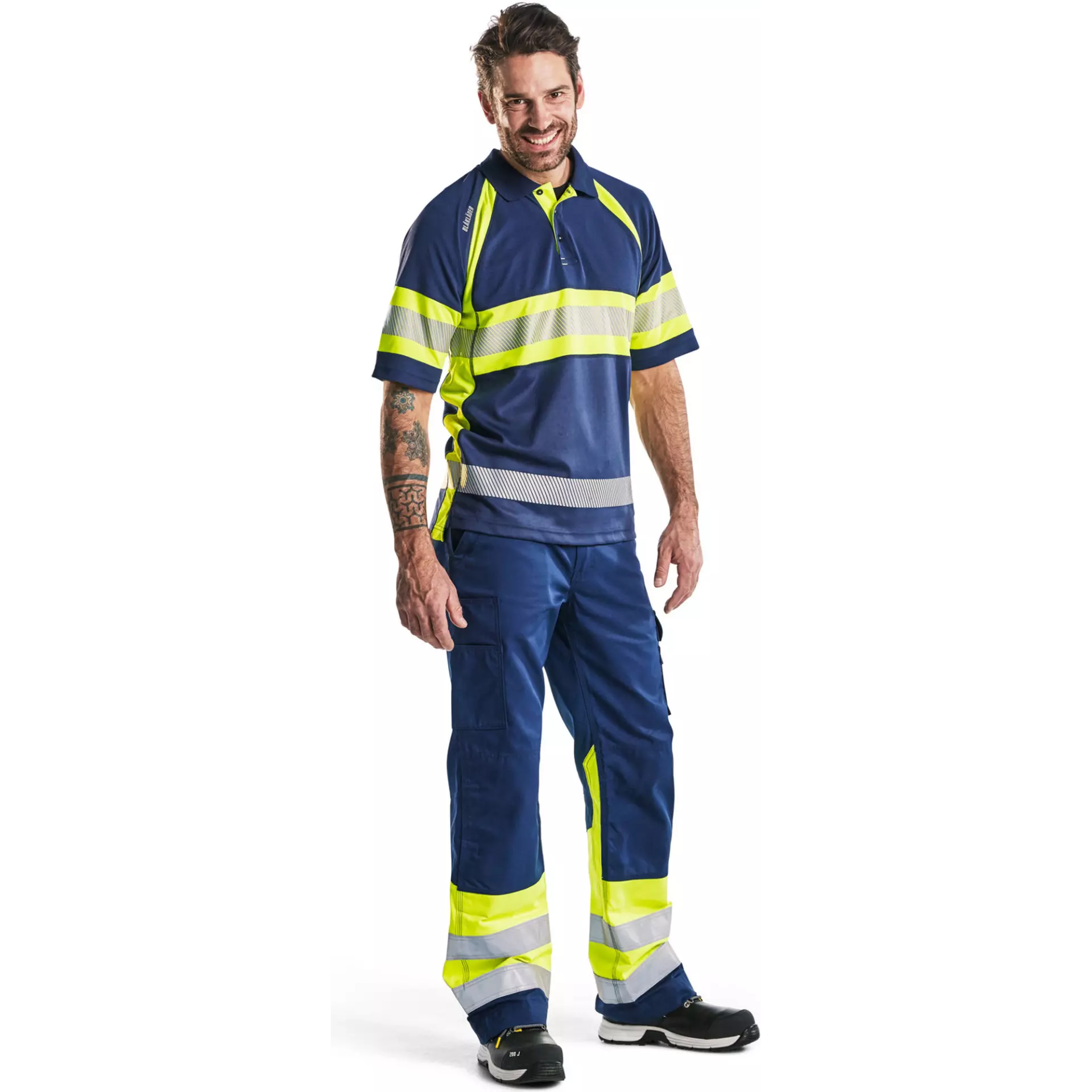 Blaklader 333810518933, High Vis UV Schutz Polo Shirt, Marineblau/ Gelb, image 5
