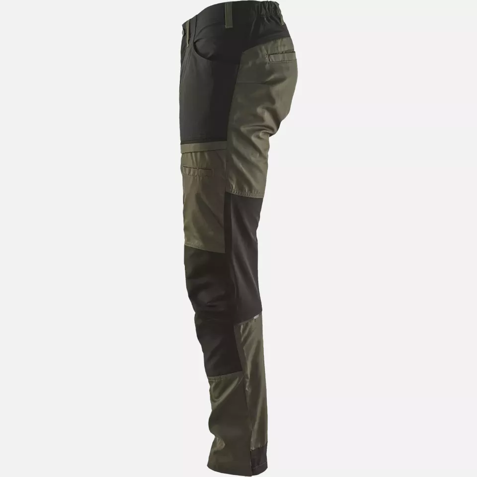 Blaklader 145618454599, Stretch Work Trousers, Dark Olive Green/Black, image 3, gallery thumbnail