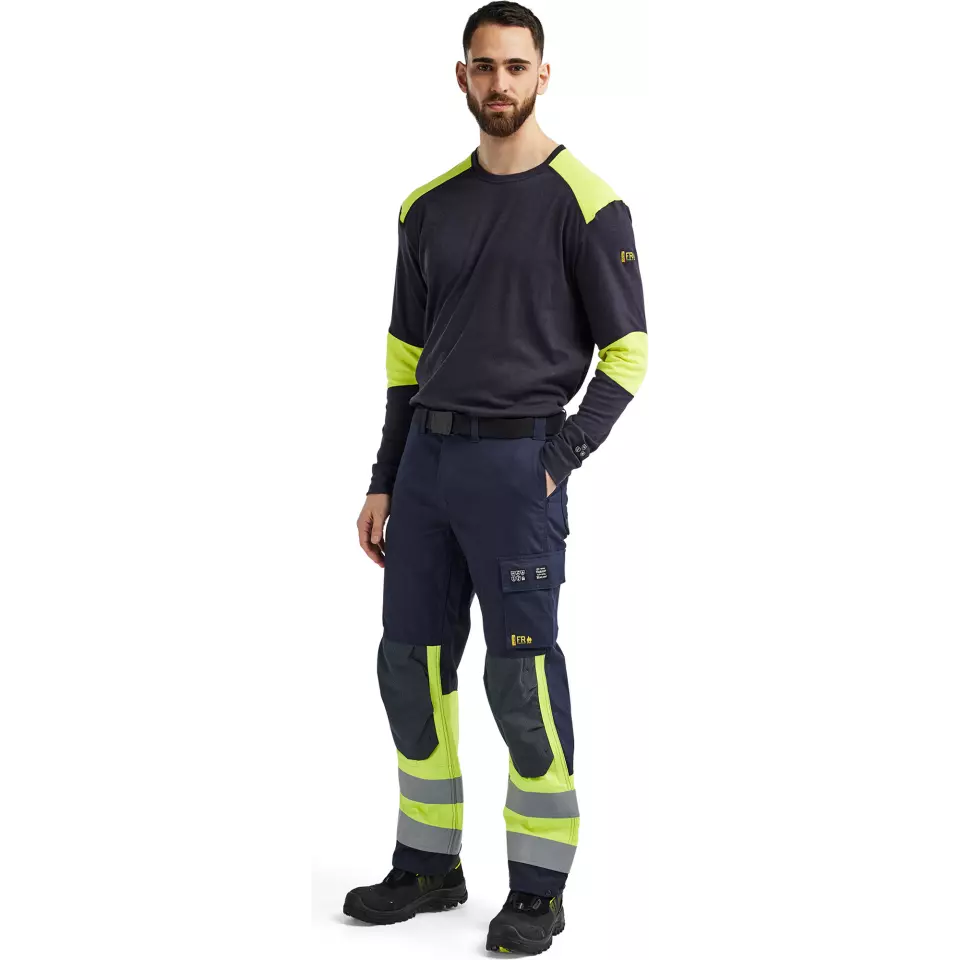 Blaklader 345717618933, Flammschutz Langarm Shirt, Marineblau/ Gelb, image 5, gallery thumbnail