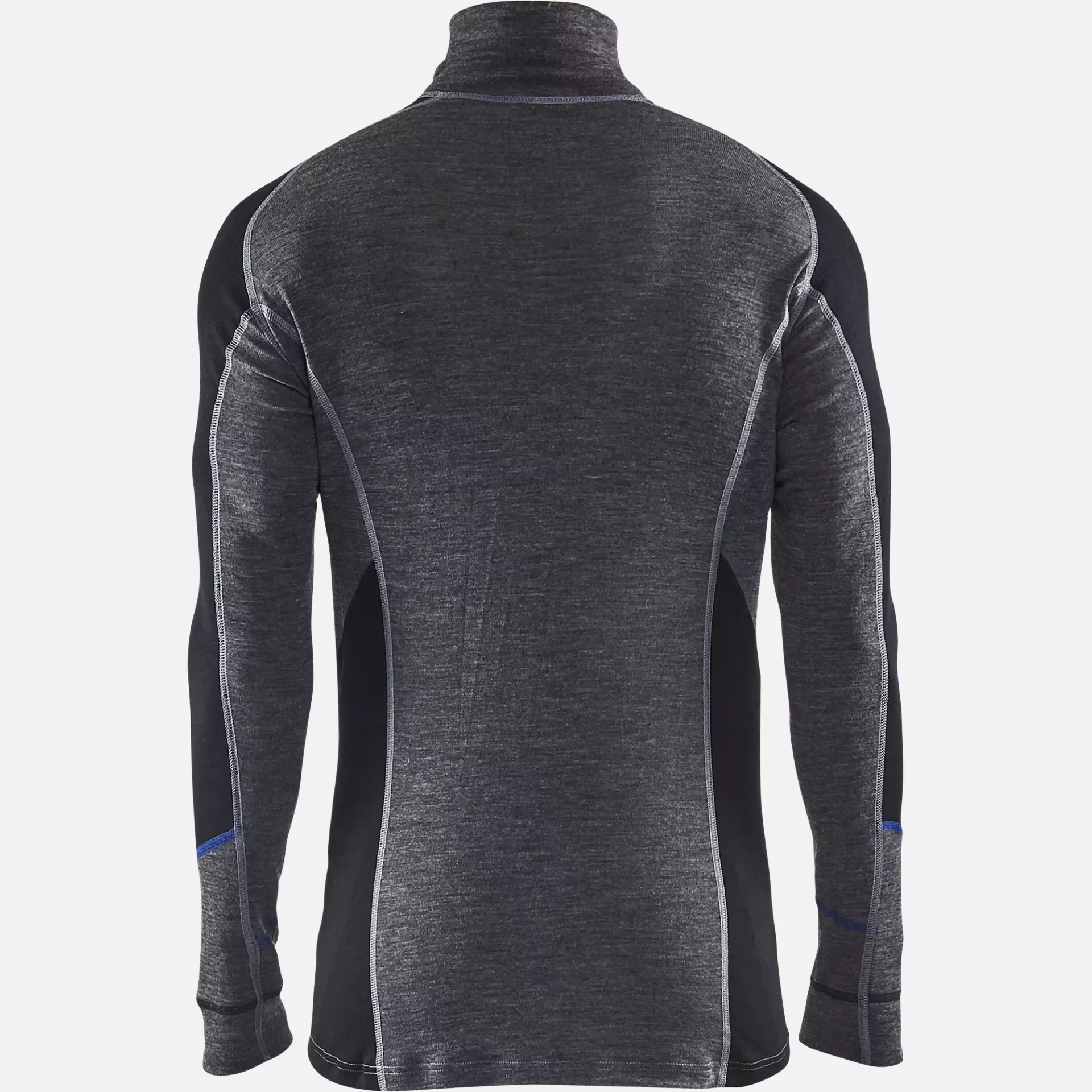 Blaklader 489917329699, Warm Merino Wool Zip Neck Undershirt, Medium Grey/Black, image 3