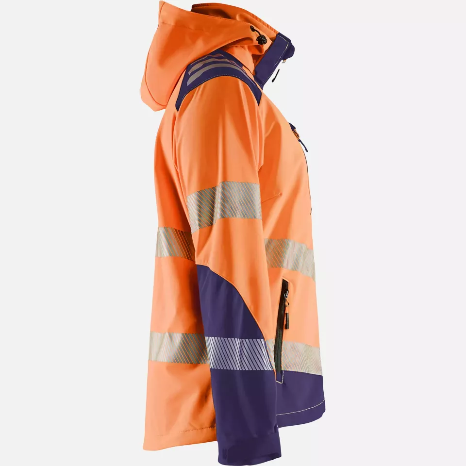 Blaklader 479125135389, High Vis Women's Softshell Jacket, Orange/Navy Blue, image 2, gallery thumbnail