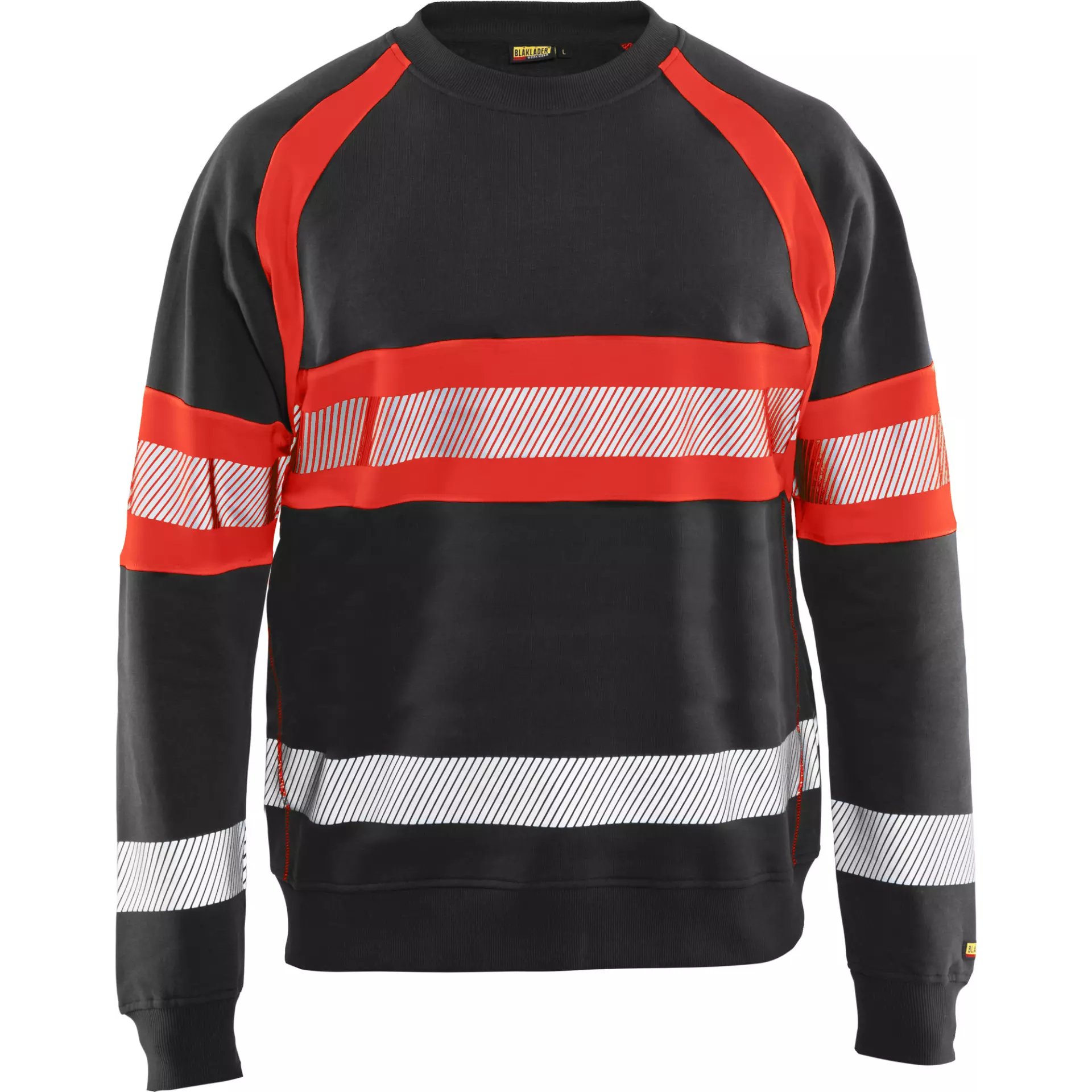 Blaklader 335911589955, High Vis Sweatshirt, Black/High Vis Red