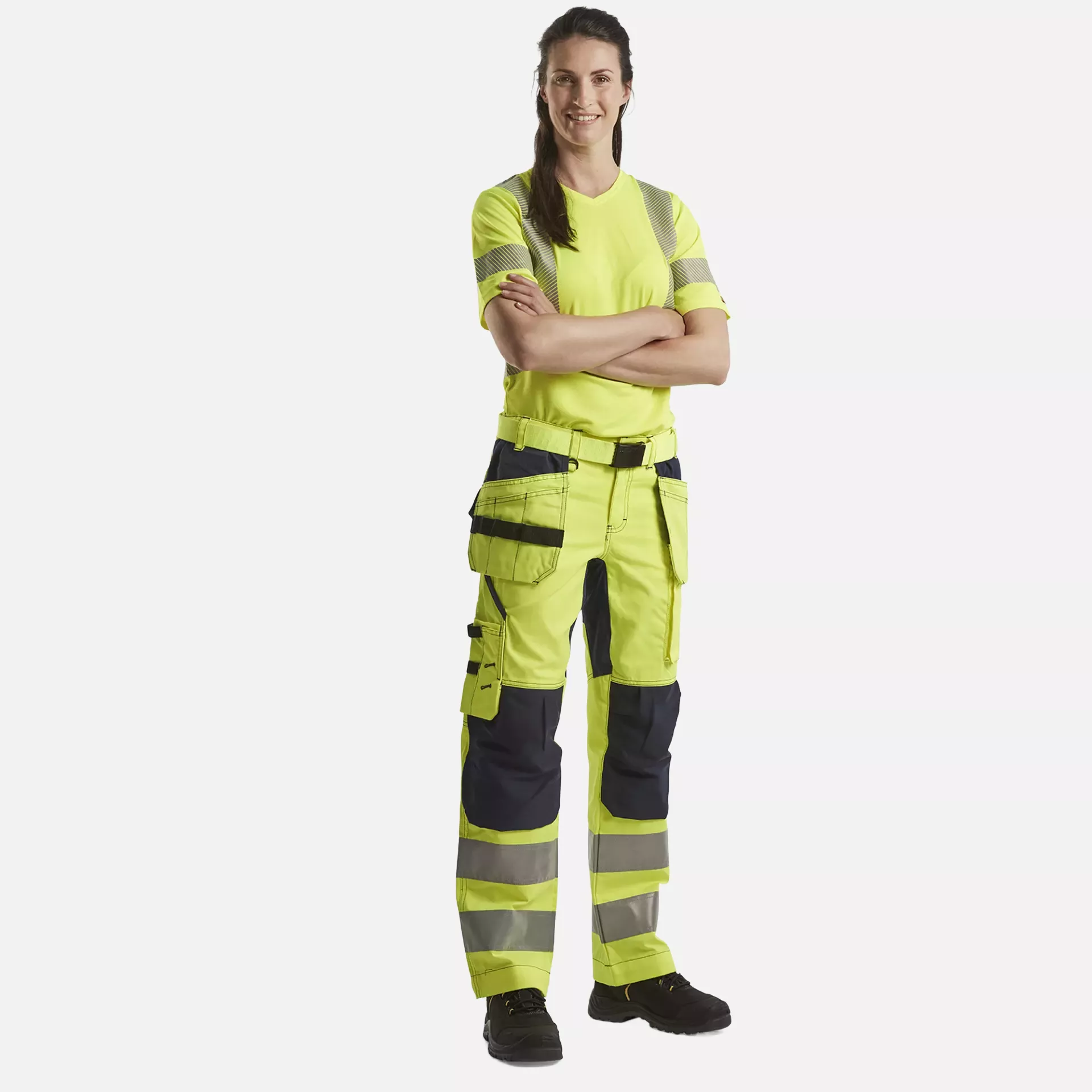 Blaklader 716318113389, High Vis Damen Stretch Arbeitshose, Gelb/Marineblau, image 5