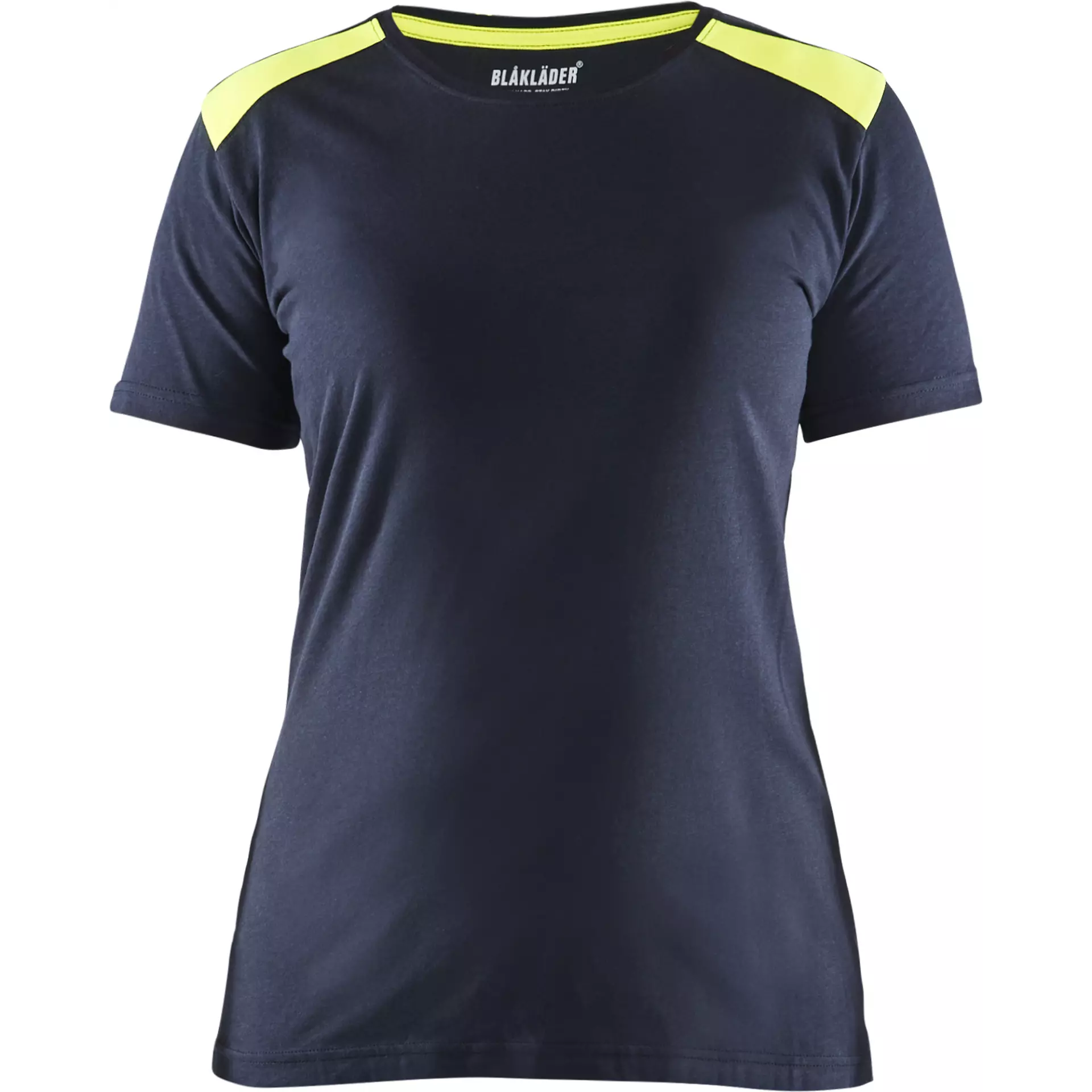 Blaklader 347910428633, Ladies T-Shirt, Dark Navy/Yellow