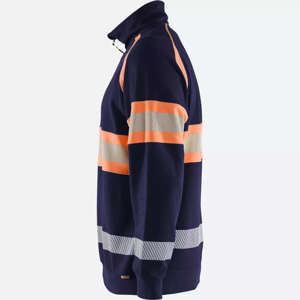Blaklader 355311588953, High Vis Sweatshirt, Navy Blue/Orange, image 3, gallery thumbnail